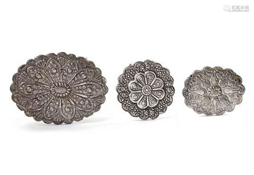 THREE OTTOMAN SILVER MIRRORS , TURKEY, 19TH CENTUR…