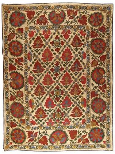 A SUZANI, UZBEKISTAN, 19TH CENTURY