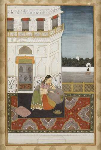 A MINIATURE DEPICTING A MUGHAL LADY, INDIA, 19TH C…