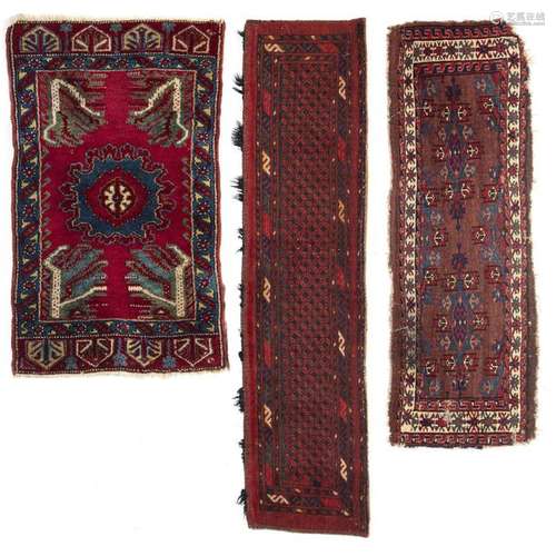 THREE OTTOMAN WOOL CARPETS, EARLY 20TH CENTURY