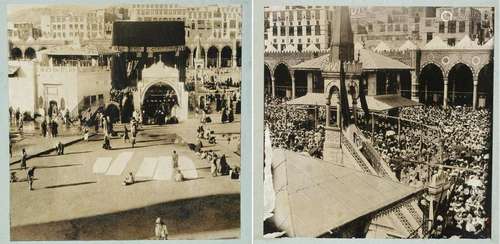 TWO PHOTOGRAPHS OF THE KABAA, EARLY 20TH CENTURY