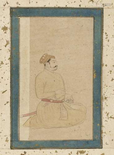 A MUGHAL MINIATURE OF AMAR SINGH RATHORE, 18TH CEN…