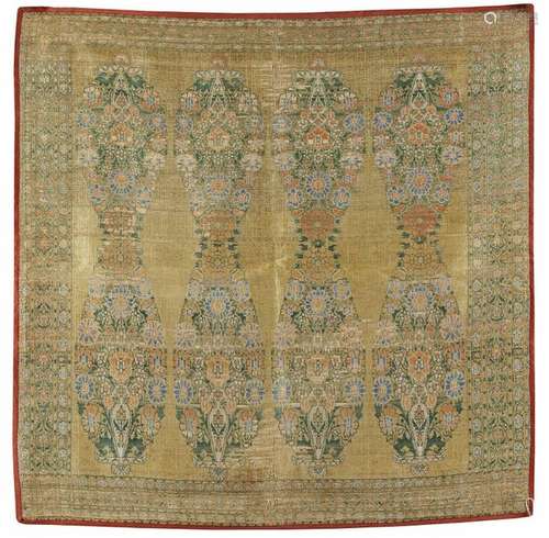 A SAFAVID SILK BROCADE PANEL, PERSIA, LATE 17TH CE…