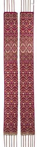 A PAIR OF EMBROIDERED WEDDING BELTS, (HEZAMS), MOR…