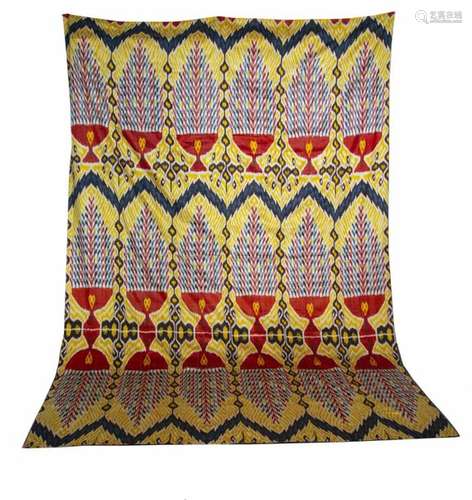 A LARGE YELLOW IKAT COVER , TURKMENISTAN, 19TH CEN…