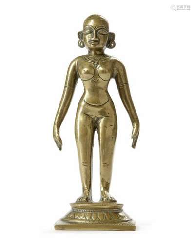 AN INDIAN BRONZE DEITY FIGURE