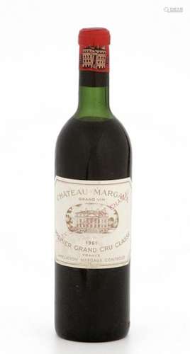 1 bouteille CHATEAU MARGAUX \nAnnée 1961 \nNiveau lé…