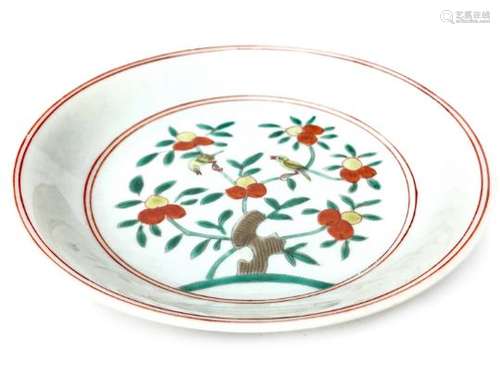 A LATE 19TH CENTURY FAMILLE VERTE CIRCULAR DISH