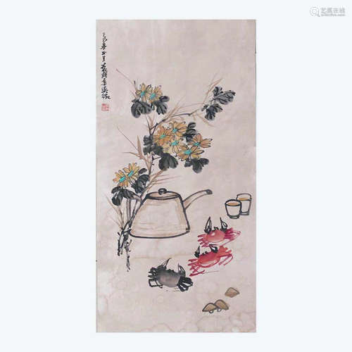 A Chinese Flower&bird Painting, Wu Zheng Mark