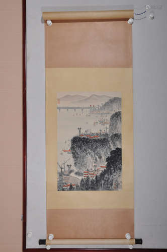 A Chinese Painting Scroll, Song Wenzhi Mark