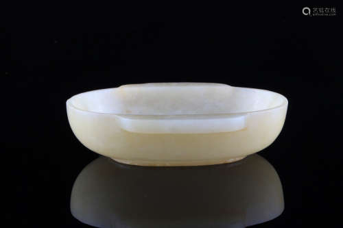 A Chinese Hetian Jade Double Ears Bowl