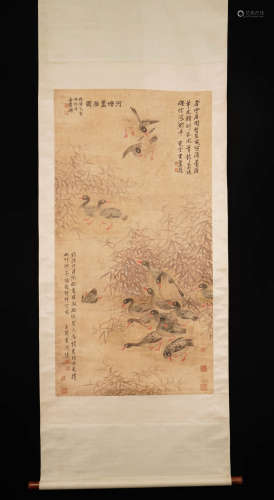 A Chinese Flower&bird Painting, Li Chan and Wang Shishen Mark