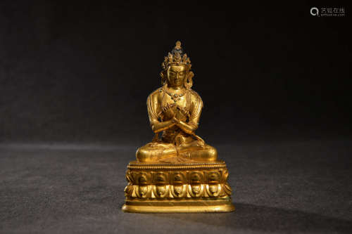 A Chinese Gild Copper Statue of Vjrdhr