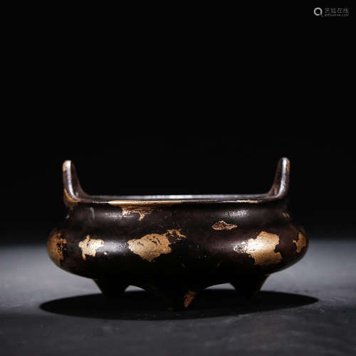 A Chinese Gild Copper Incense Burner