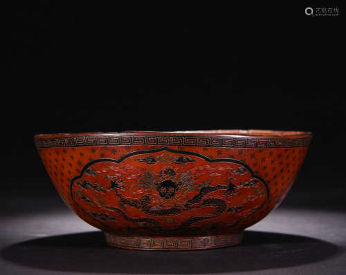 A Chinese Dragon Pattern lacquerware Bowl