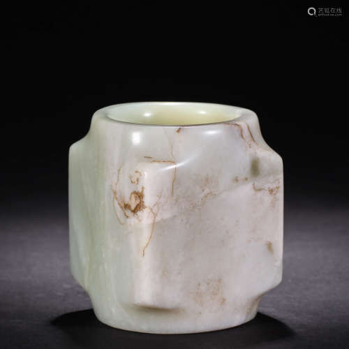A Chinese Hetian Jade Cong Ornament