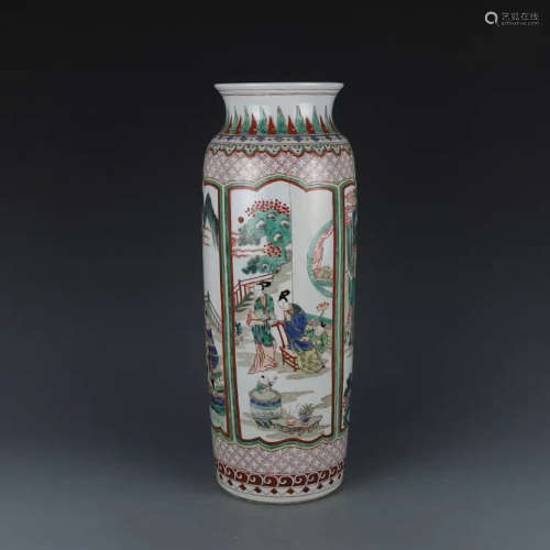 A Chinese Multi Colored Figure Painted Porcelain Vase