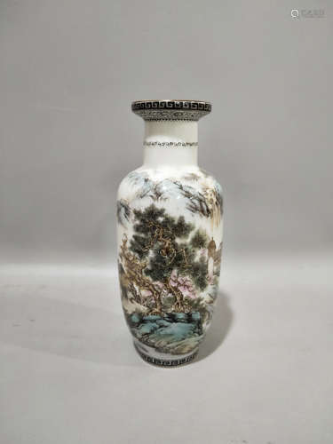 A Chinese Landscape Painted Porcelain Vase