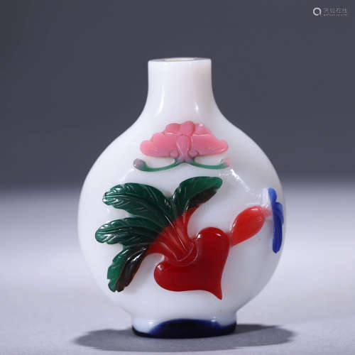 A Chinese 5 Colors Glassware Snuff Bottle