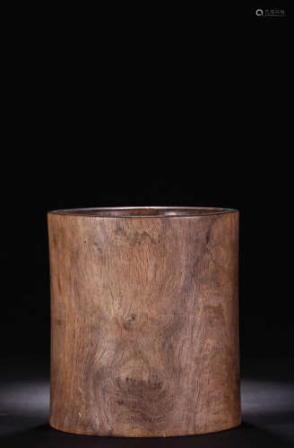 A Chinese Rosewood Carved Brush Pot