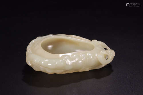 A Chinese Hetian Jade Carved Washer
