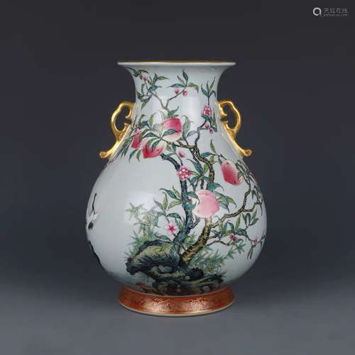 A Chinese Enamel Floral Porcelain Zun