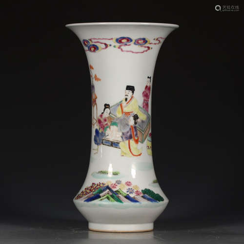 A Chinese Multi Colored Figure Painted Porcelain Vase