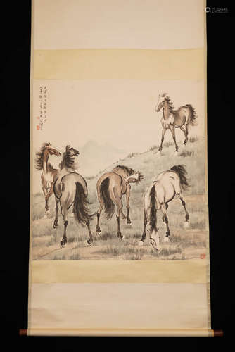 A Chinese Horse Painting, Xu Beihong Mark