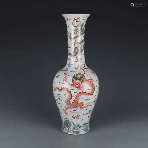 A Chinese Multi Colored Figures Painted Porcelain Vase