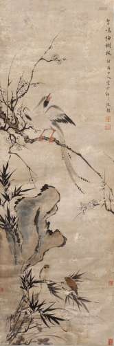 A Chinese Flower and bird Painting, Xin Luo Shanren Mark