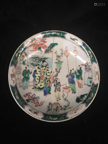 A Chinese Multi Colored Figure Painted Porcelain Plate