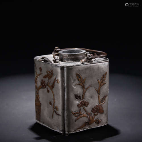 A Chinese Flower&Bird Pattern Tin Pot