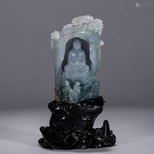 A Chinese Jadeite Carved Rockery Ornament