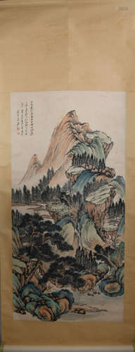 A Chinese Landscape Painting, Zhang Daqian Mark