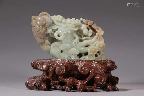 A Chinese Carved Hetian Jade Ornament