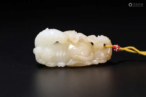 A Chinese Carved Hetian Jade Pendant