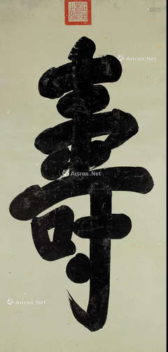 A CALLIGRAPHY VERTICAL AXIS PAINTING