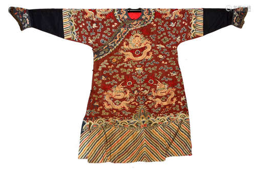 AN EMBROIDERY ROBE WITH NINE DRAGON PATTERN