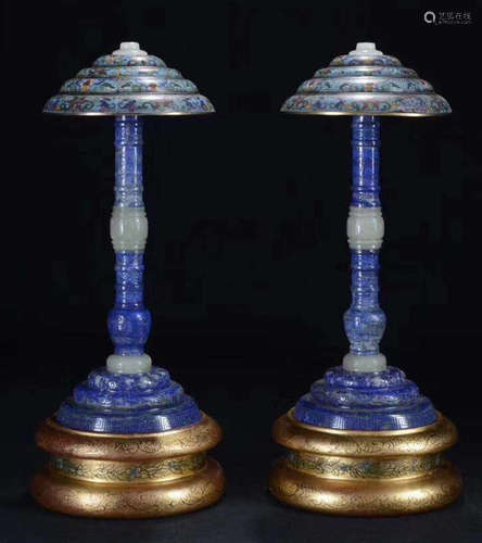 A LAZULI CLOISONNE HAT RACK