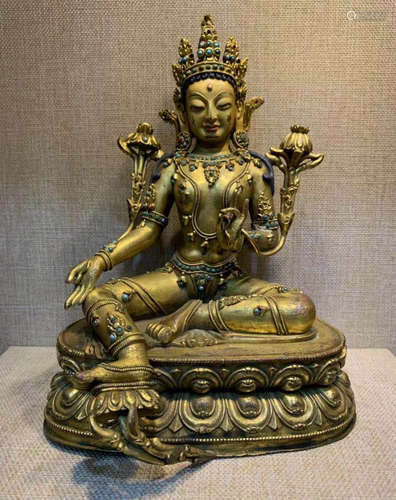 A COPPER BODHISATTVA TARA