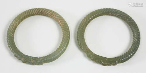 PAIR OF DRAGON SHAPED BANGLES