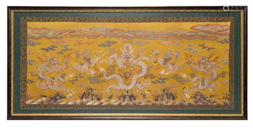 FRAMED DRAGONS&PHOENIX EMBROIDERY SILK