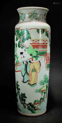 A DOUCAI GLAZE STORY PATTRN VASE