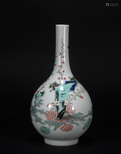 Chinese Famille Verte 'Cricket' Vase, Qing Dynasty