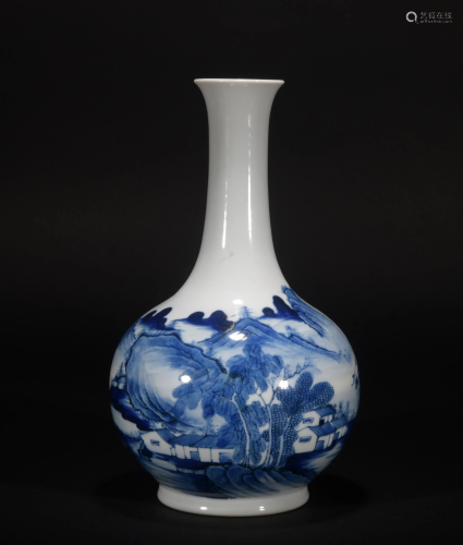Chinese Blue and White Vase, Qing Dynasty