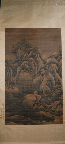 Chinese Song-Style Antique Landscape Silk Painting
