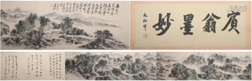 Chinese Handscroll Painting of Landscape, attrib…