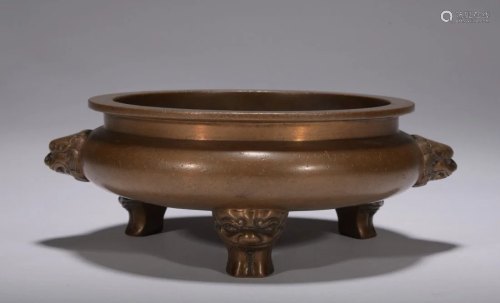 Chinese Bronze Incense Censer, 19th.