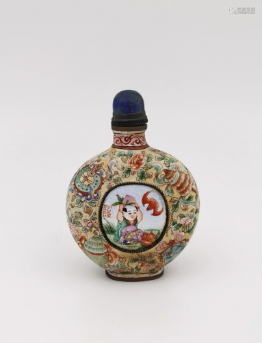 A Canton Enamel 'Child' Snuff Bottle