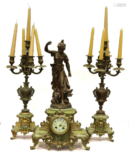 Louis XVI Ornate Figural Mantle Clock